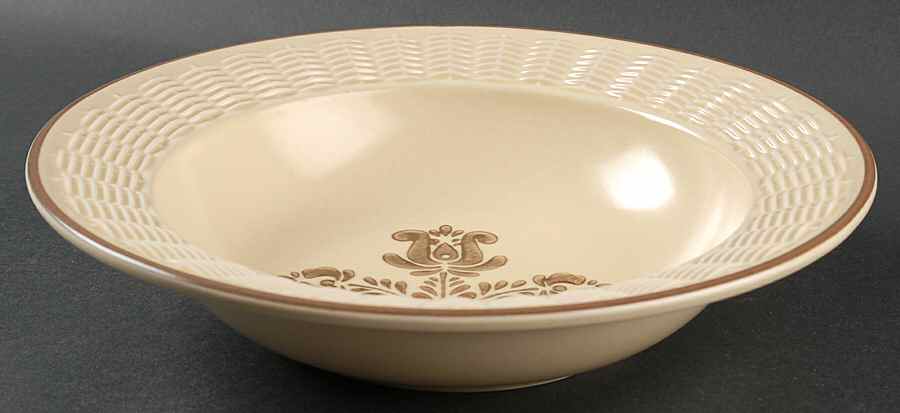 Village (Made in USA) Large Bowl with Wicker Trim by Pfaltzgraff-1