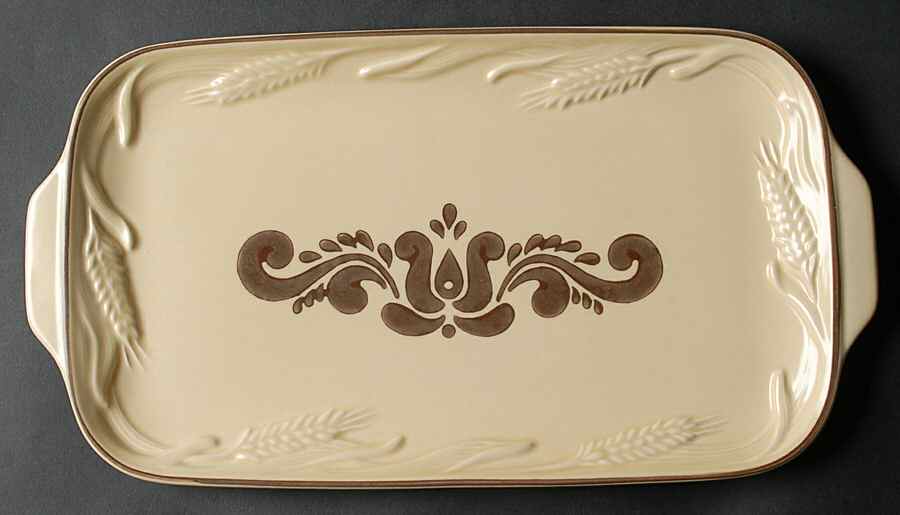Village (Made in USA) 14" Sculptured Sandwich Tray by Pfaltzgraff-1