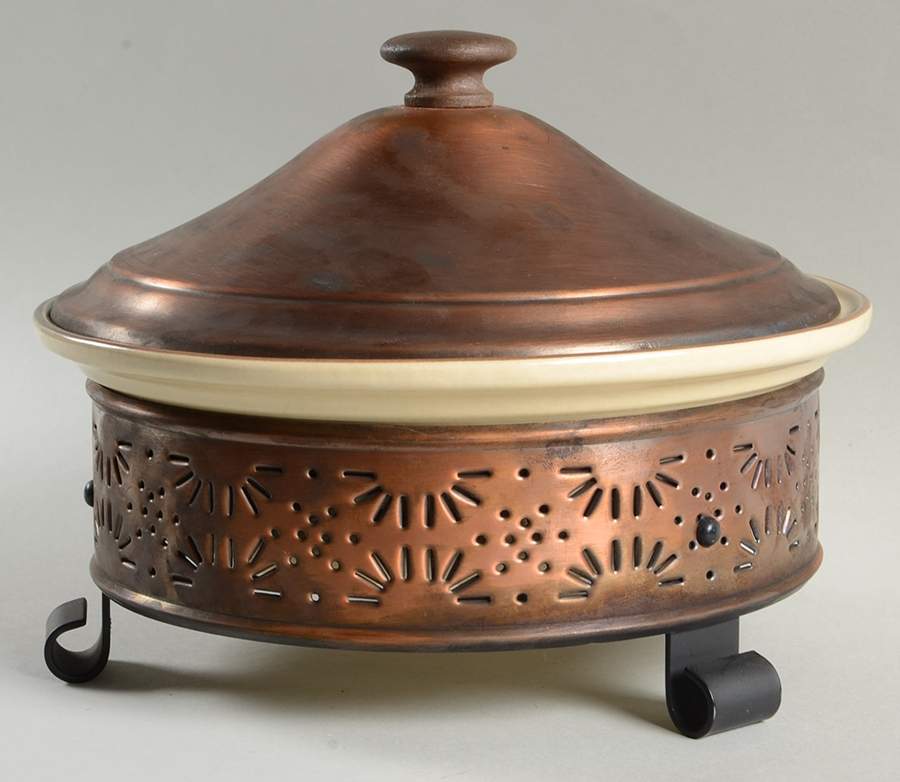Village (Made in USA) China Casserole with Metal Lid and Stand by Pfaltzgraff-1