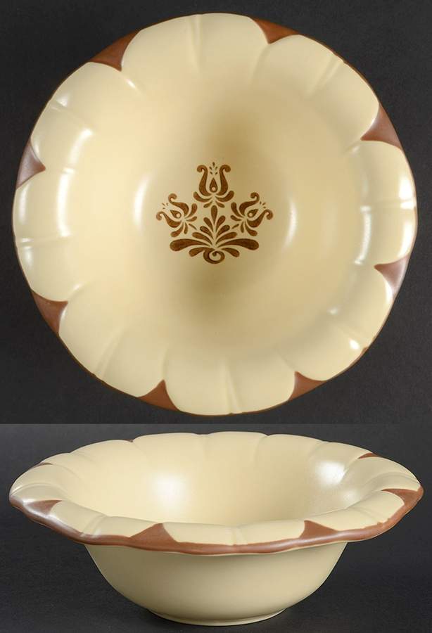 Village (Made in USA) Flower Shape Soup/Cereal Bowl by Pfaltzgraff-1