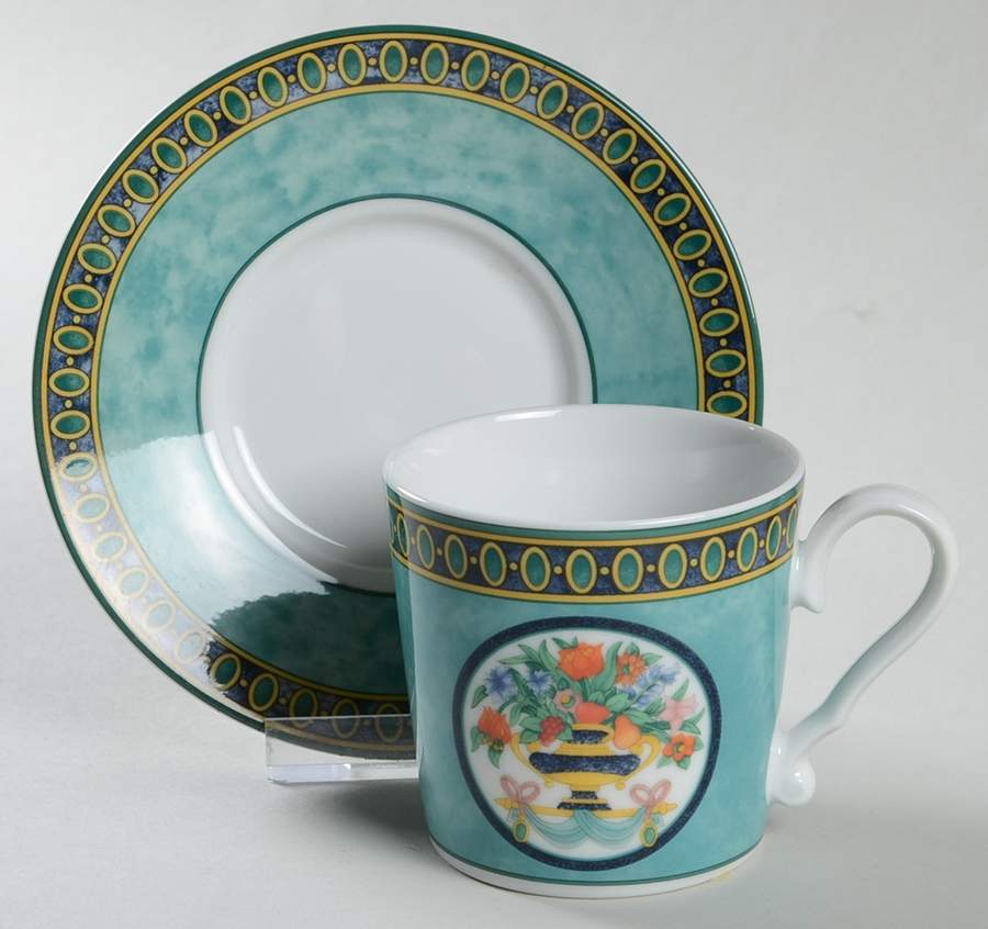 Vivaldi Flat Demitasse Cup & Saucer Set by Pfaltzgraff-1