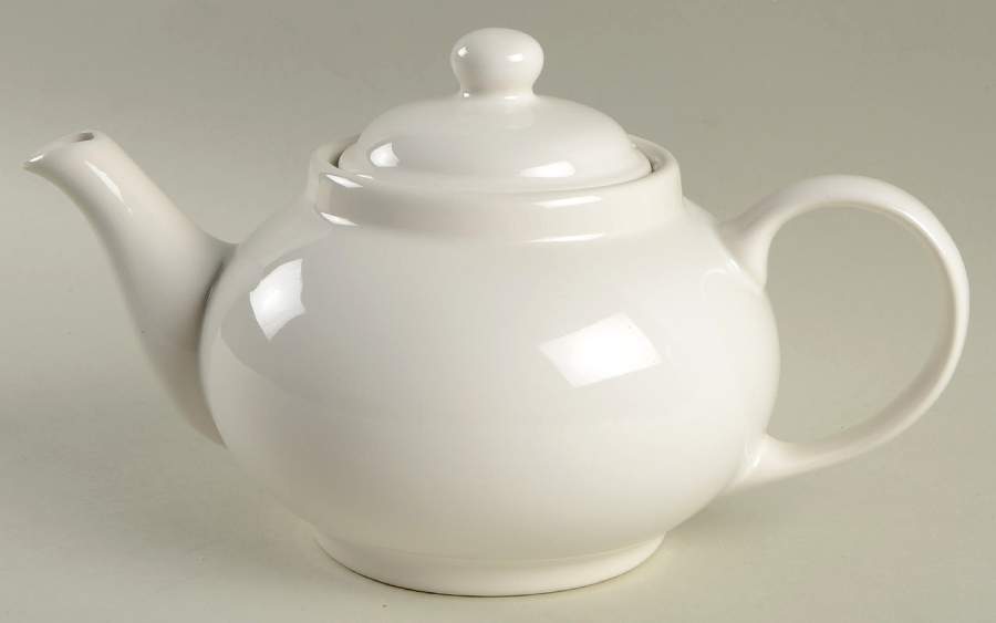 White Teapot & Lid by Pfaltzgraff-1