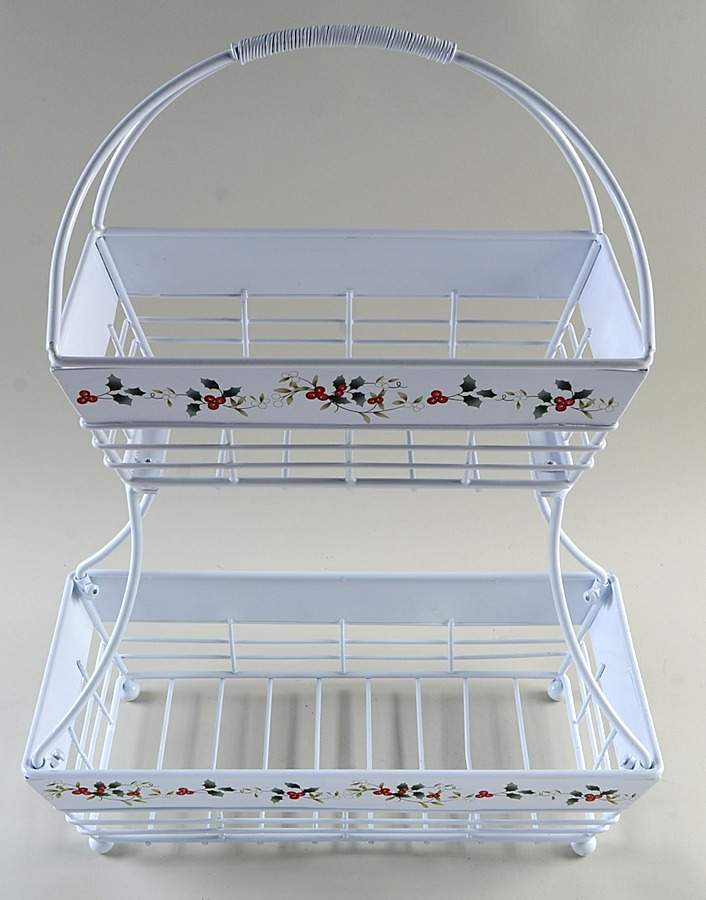 Winterberry 2 Tier Metal Flatback Basket by Pfaltzgraff-1