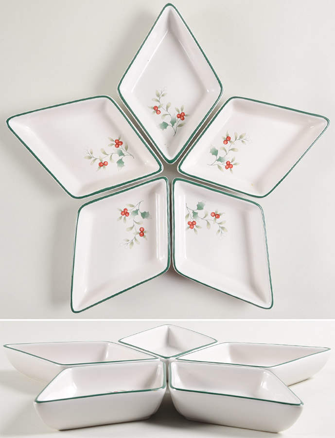 Winterberry 5 Individual Section Star Shaped Dish by Pfaltzgraff-1
