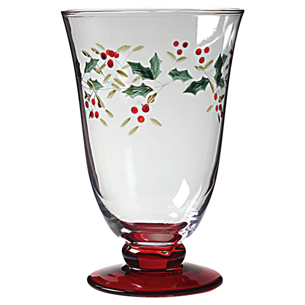 Winterberry 16 Oz Handpainted Goblet Glassware by Pfaltzgraff-1