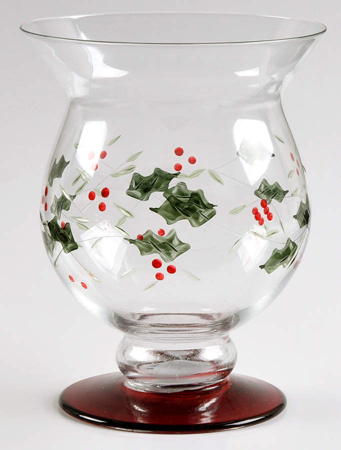 Winterberry Glass Handpainted Hurricane Lamp by Pfaltzgraff-1