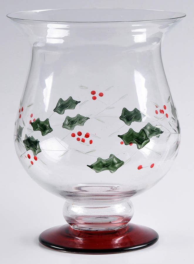 Winterberry Handpainted Glass Hurricane Lamp by Pfaltzgraff-1