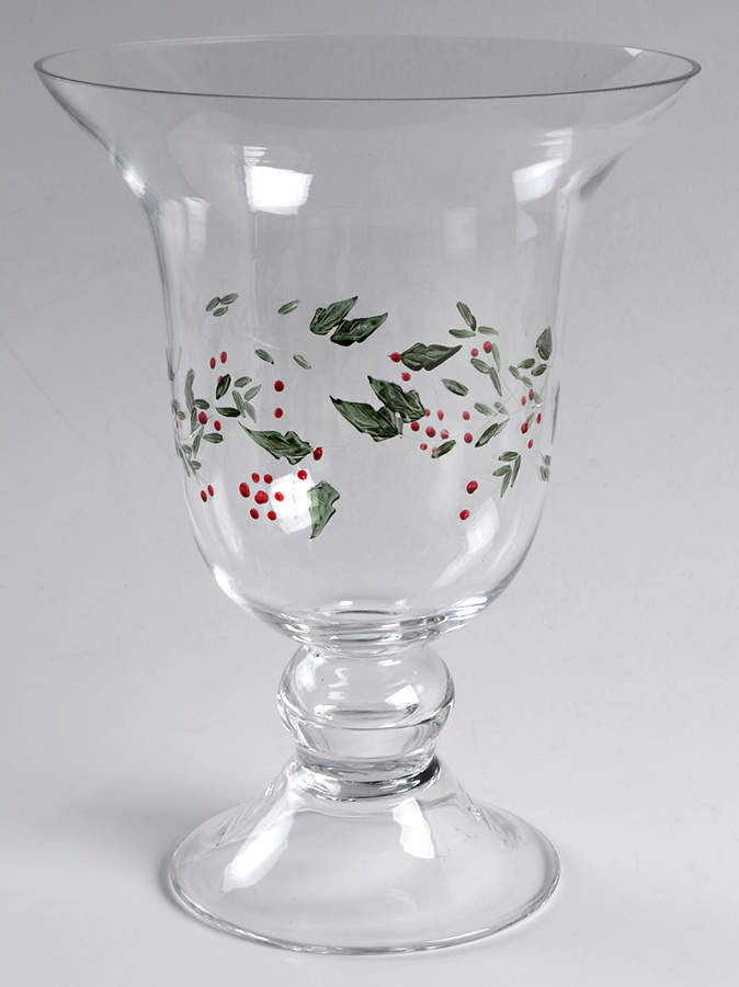 Winterberry 9" Glassware Pedestal Hurricane by Pfaltzgraff-1