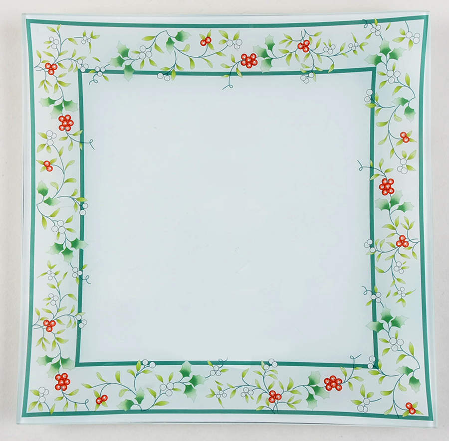Winterberry 11" Glassware Square Platter by Pfaltzgraff-1