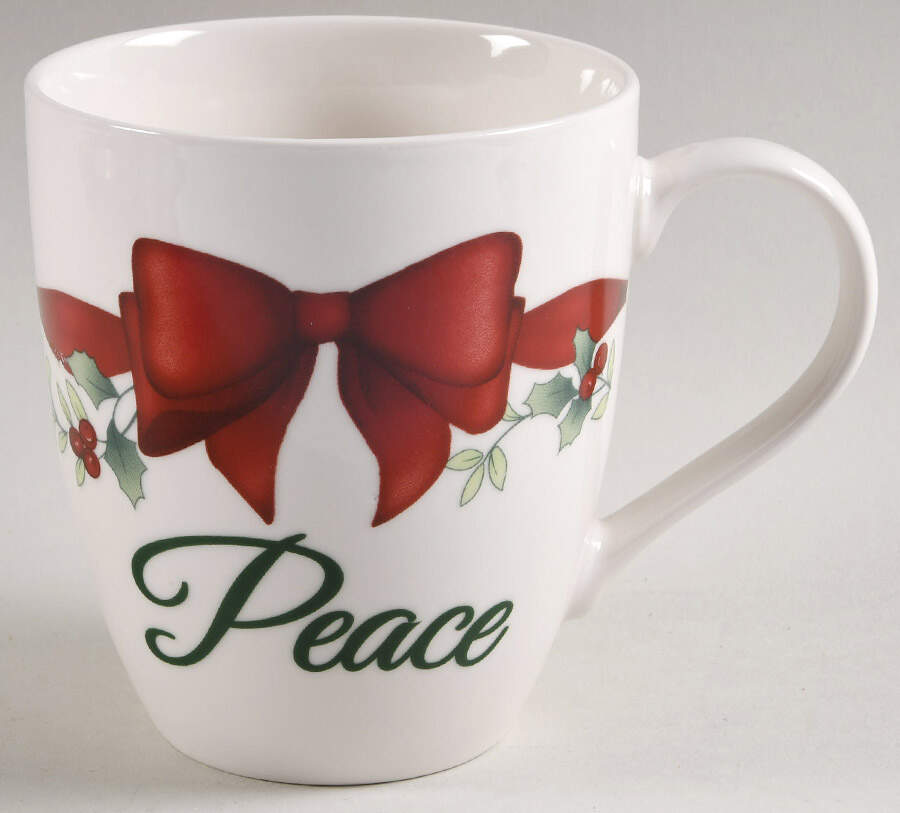 Winterberry 20 Oz Red Ribbon Decal Mug by Pfaltzgraff-1