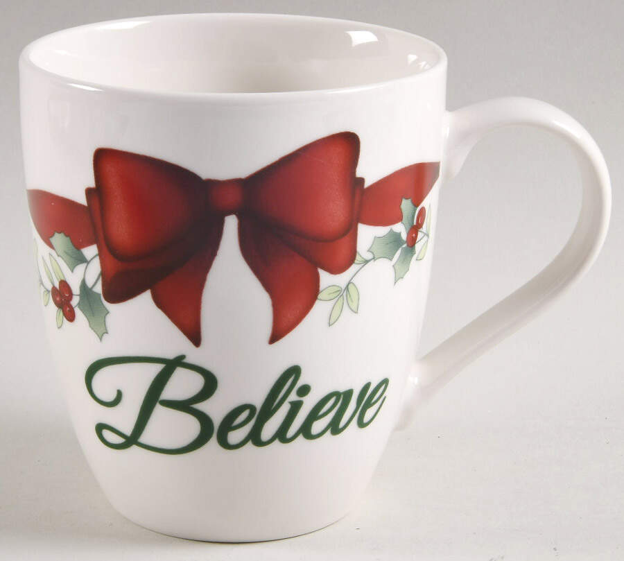 Winterberry 20 Oz Red Ribbon Decal Mug by Pfaltzgraff-1