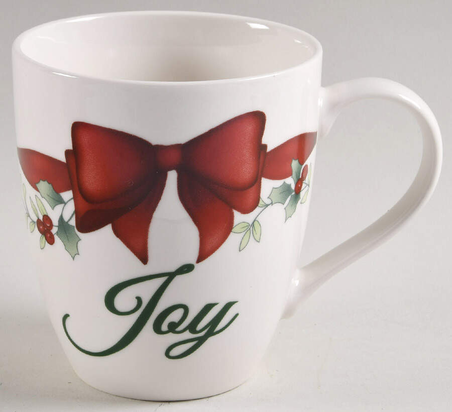 Winterberry 20 Oz Red Ribbon Decal Mug by Pfaltzgraff-1