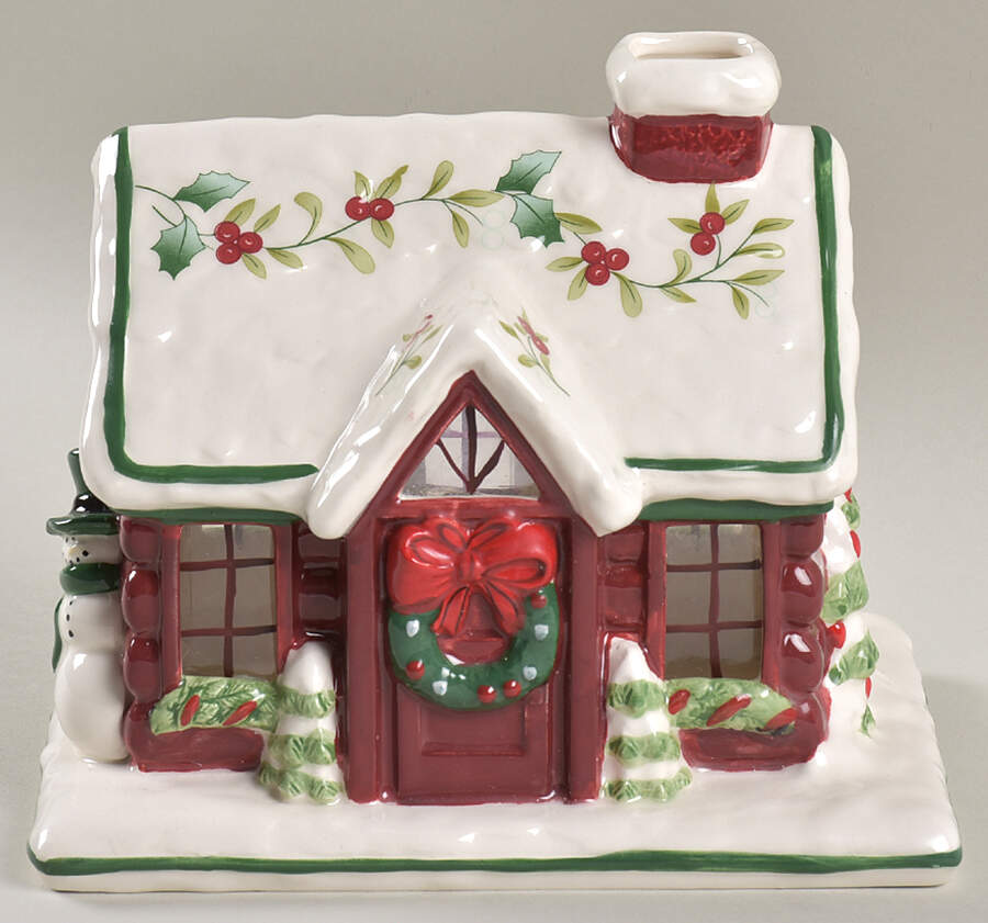 Winterberry Electric Lighted Log Cabin by Pfaltzgraff-1