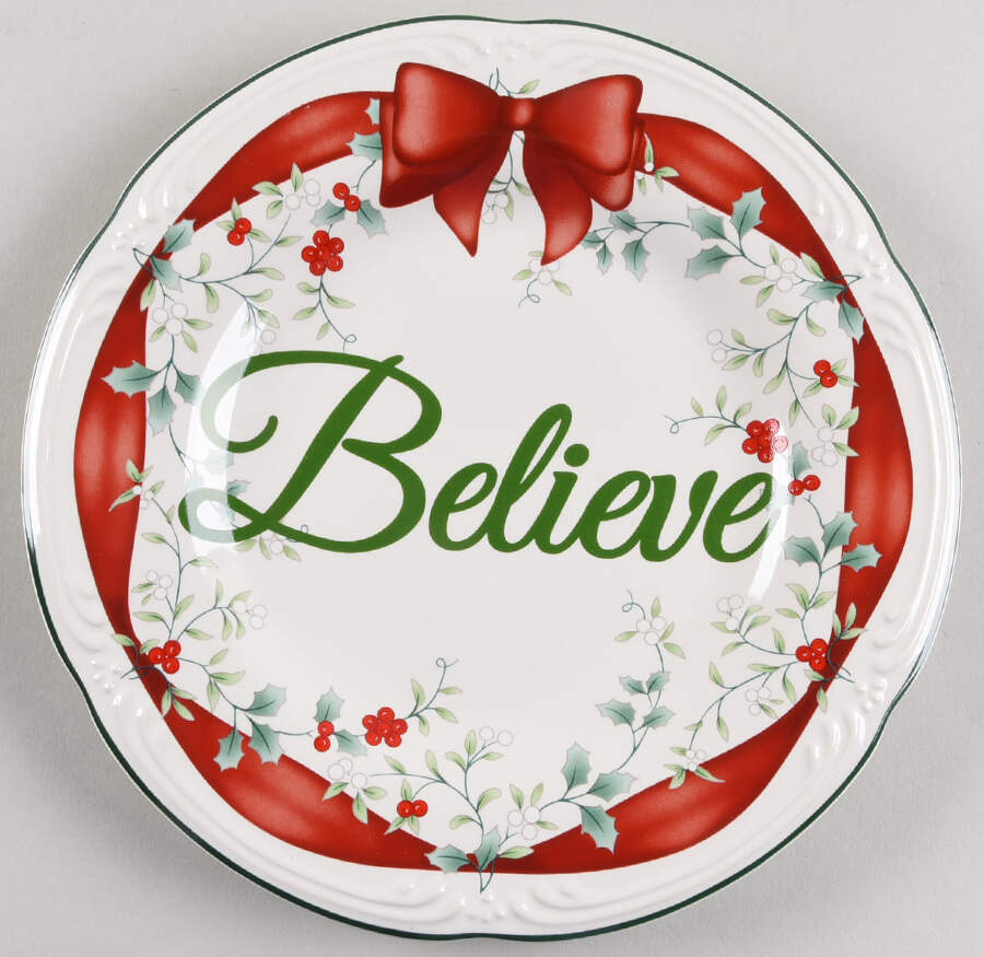 Winterberry Red Ribbon Salad Plate by Pfaltzgraff-1