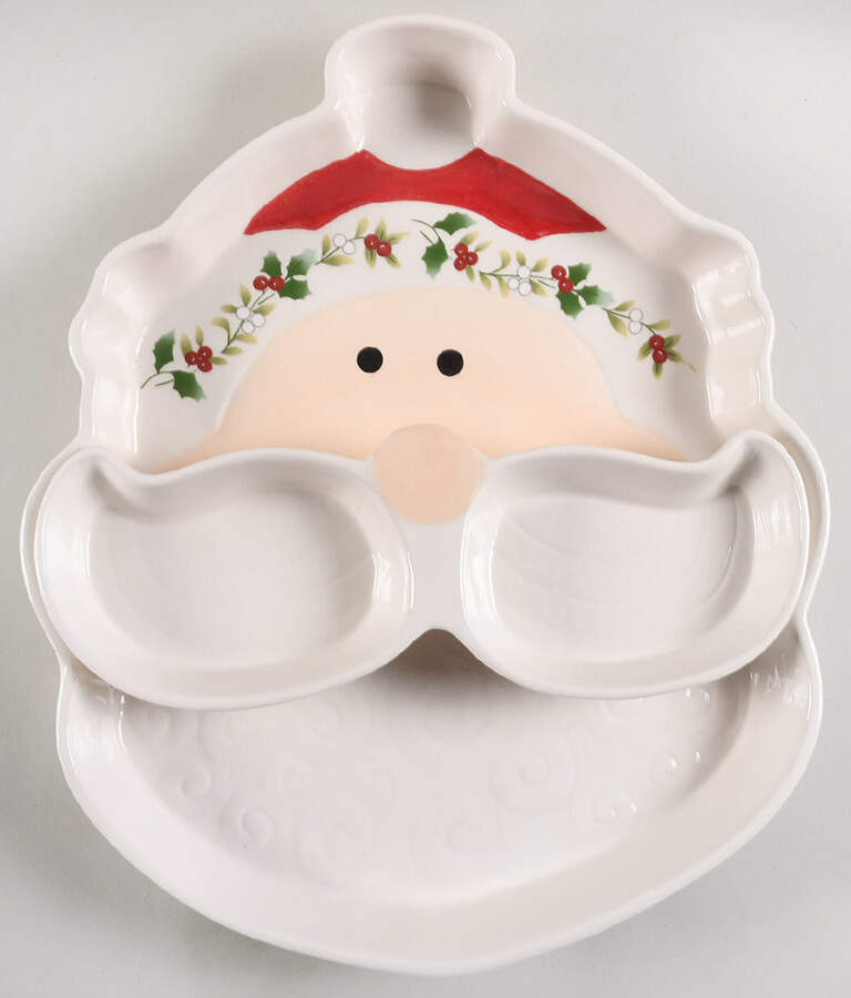 Winterberry Santa Tray with Removable Mustache by Pfaltzgraff-1