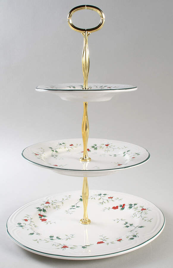 Winterberry 13 7/8"-14 1/4" 3-Tiered Serving Tray(DP,SP,BB) HC by Pfaltzgraff-1