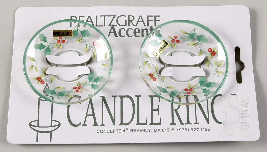 Winterberry Glassware Bobeche/Candle Ring - Set of 2 by Pfaltzgraff-1