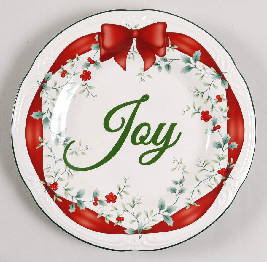 Winterberry Red Ribbon Salad Plate by Pfaltzgraff-1