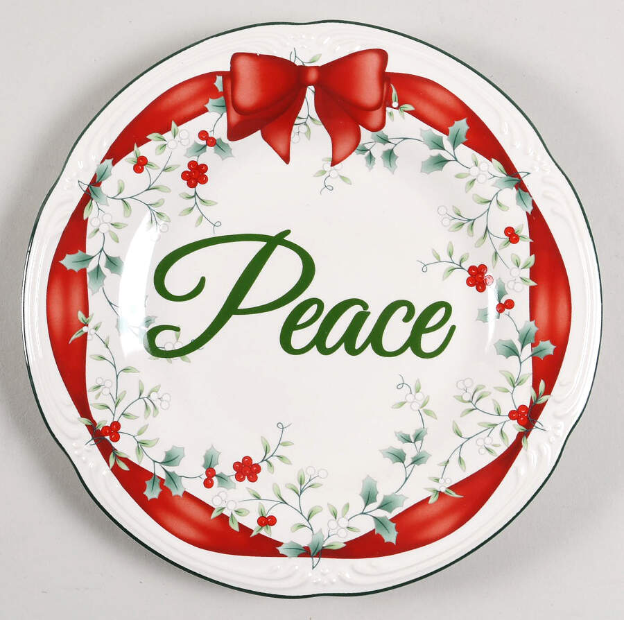 Winterberry Red Ribbon Salad Plate by Pfaltzgraff-1