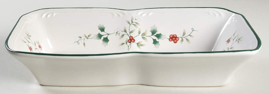 Winterberry Sleigh Chip & Dip-Rectangular Chip Bowl Only by Pfaltzgraff-1