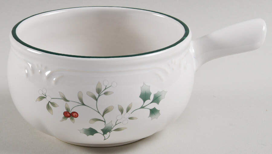 Winterberry One Stick Handled Soup/Snack Bowl (use with SNTR12) by Pfaltzgraff-1