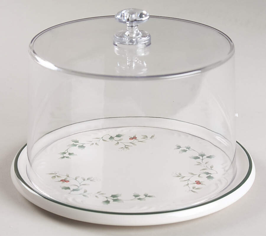 Winterberry Cheese Dish W/Glass Dome by Pfaltzgraff-1