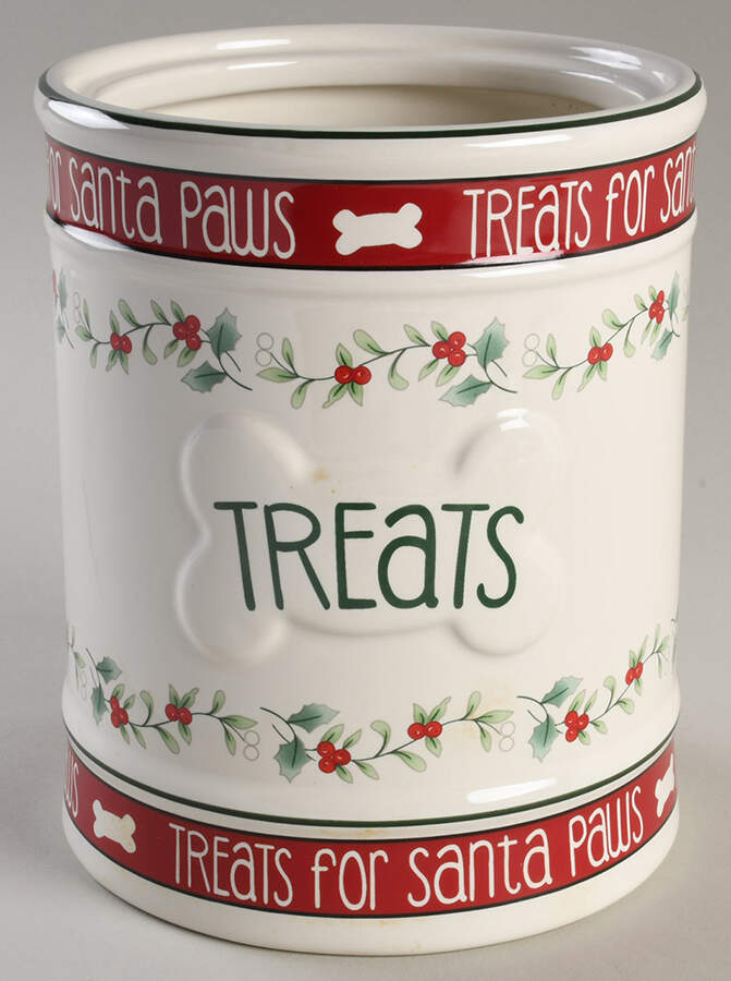 Winterberry Dog Treats Canister No Lid by Pfaltzgraff-1