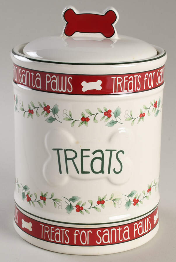 Winterberry Dog Treats Canister & Lid by Pfaltzgraff-1