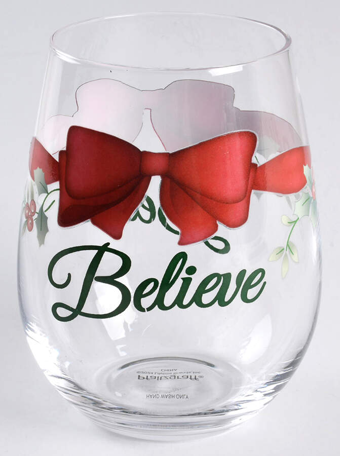 Winterberry Sentiment Stemless Wine Glass by Pfaltzgraff-1