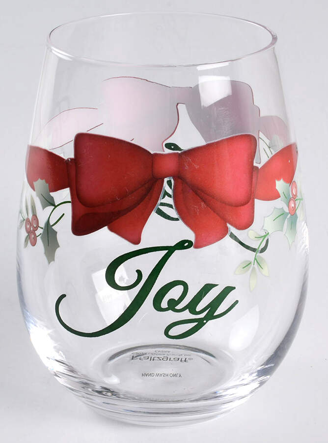 Winterberry Sentiment Stemless Wine Glass by Pfaltzgraff-1