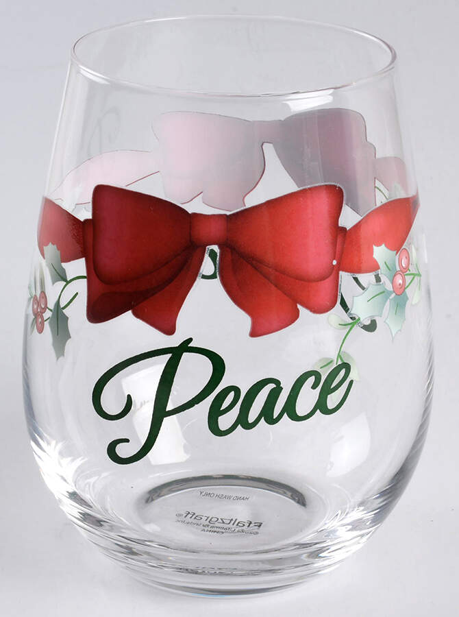 Winterberry Sentiment Stemless Wine Glass by Pfaltzgraff-1