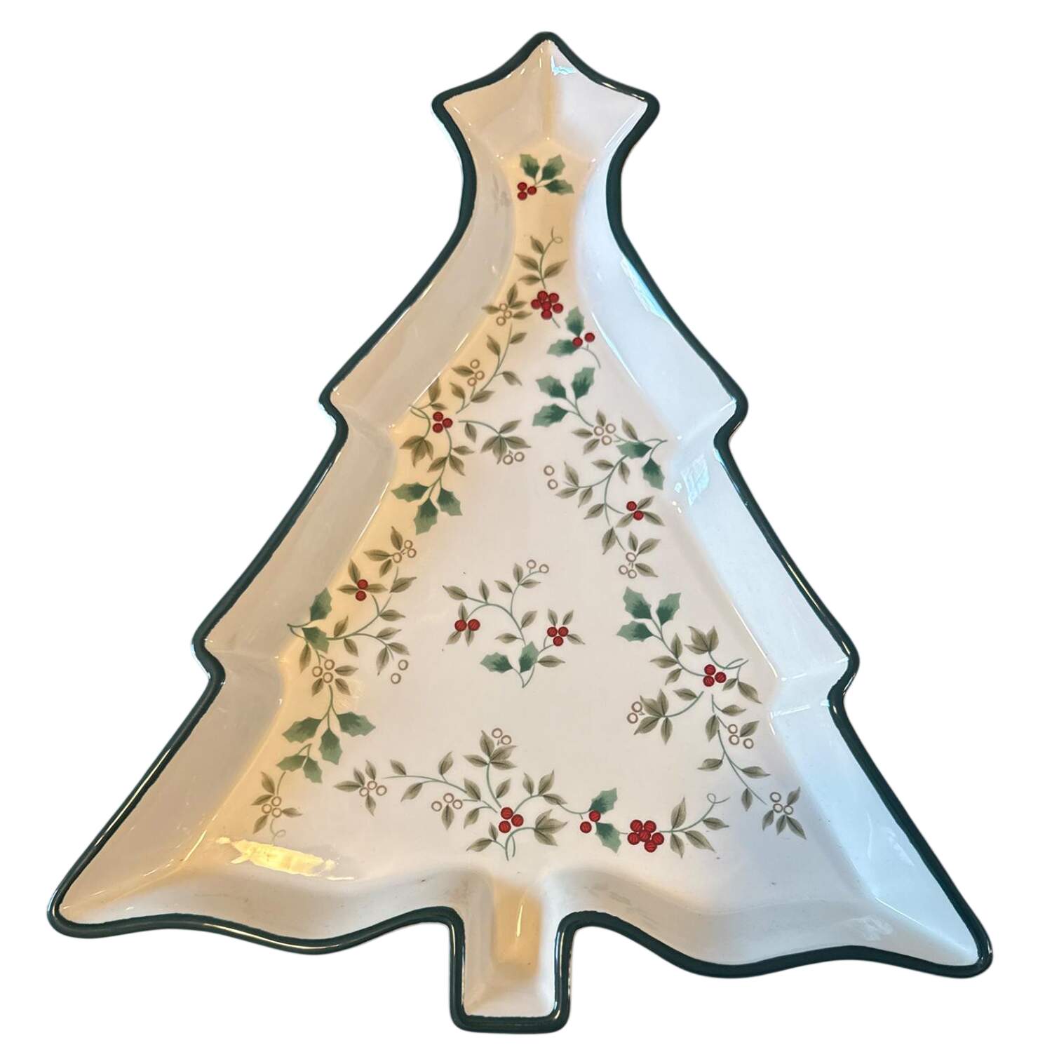 Winterberry 14" Tree Shaped Platter by Pfaltzgraff-1