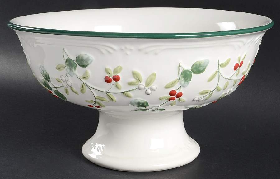 Winterberry Pedestal Bowl by Pfaltzgraff-1