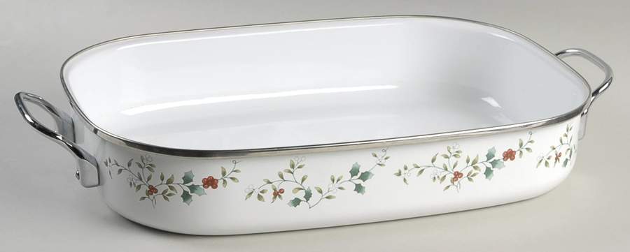 Winterberry 16" Metal Rectangular Roaster by Pfaltzgraff-1