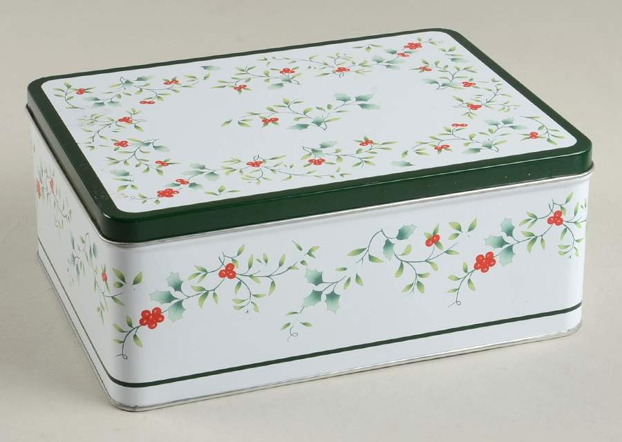 Winterberry Medium Rectangular Storage Tin by Pfaltzgraff-1