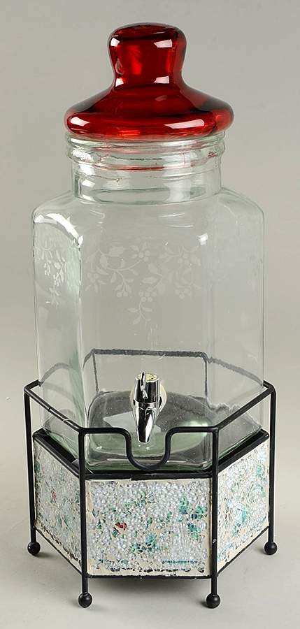 Winterberry Beverage Dispenser & Lid w/Metal Stand by Pfaltzgraff-1