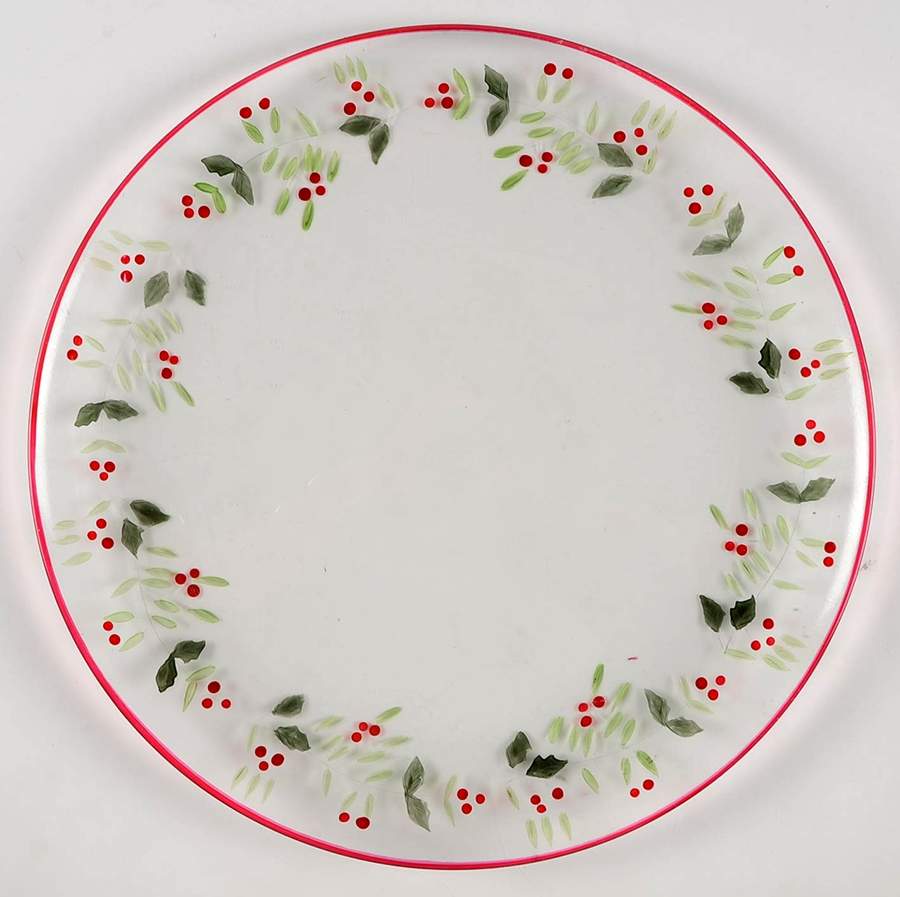 Winterberry 12" Glass Dessert Platter by Pfaltzgraff-1