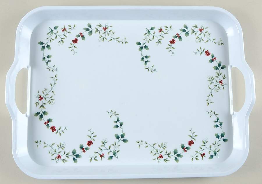 Winterberry 18" Handled Melamine Tray by Pfaltzgraff-1