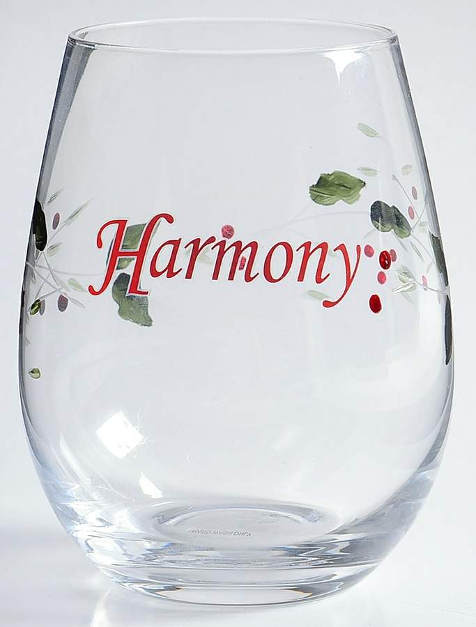 Winterberry Sentiment Stemless Wine Glass by Pfaltzgraff-1