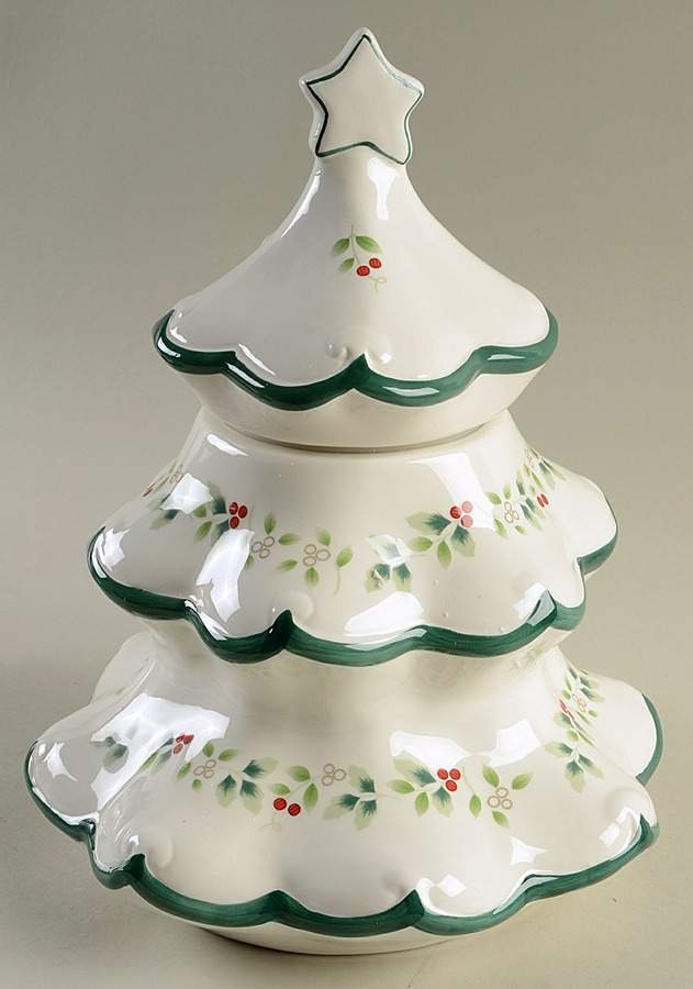 Winterberry Tree Shape Cookie Jar & Lid by Pfaltzgraff-1
