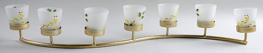 Winterberry Metal Candleholder with 7 Glass Votives by Pfaltzgraff-1