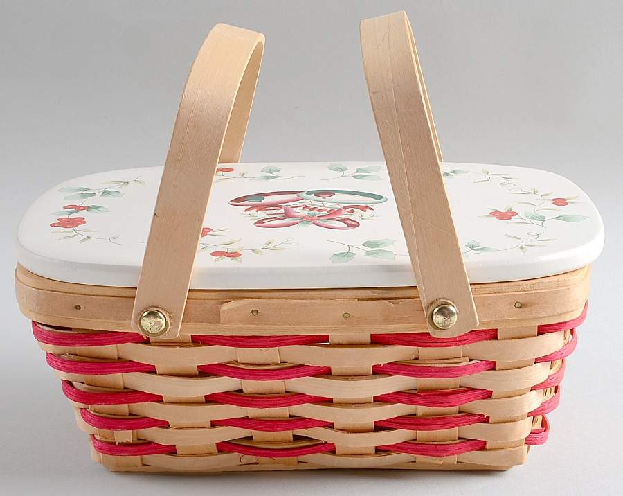 Winterberry Wicker Basket & Wood Lid by Pfaltzgraff-1