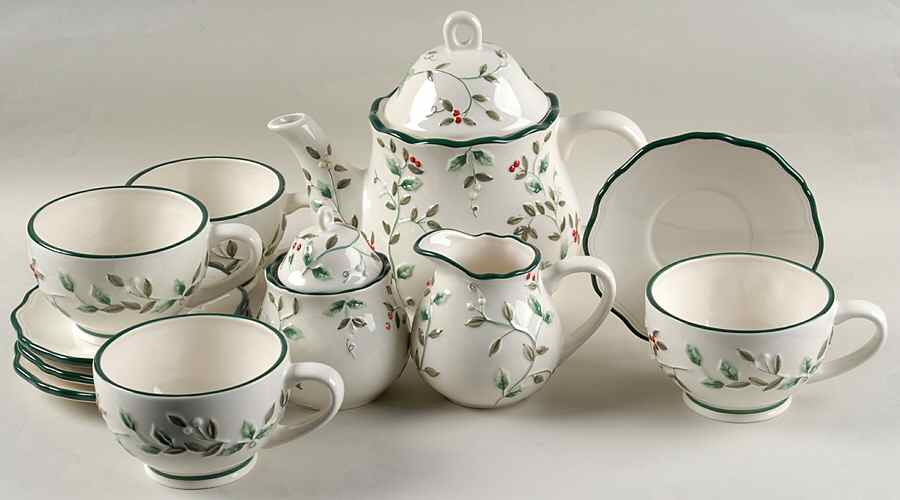 Winterberry 13 Piece Tea Set by Pfaltzgraff-1