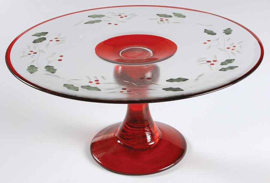 Winterberry 9" Glassware Cake Stand by Pfaltzgraff-1