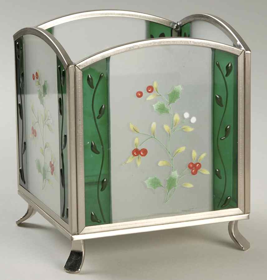 Winterberry Square Glass & Metal Votive Candleholder by Pfaltzgraff-1