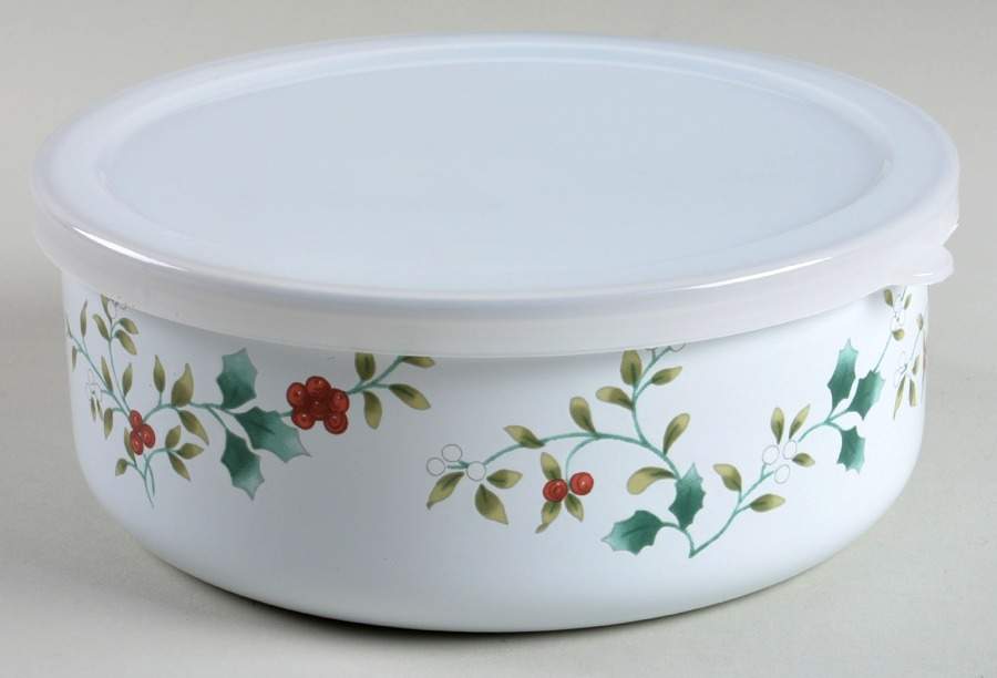 Winterberry 6 5/8" Metal Bowl W/Plastic Lid by Pfaltzgraff-1