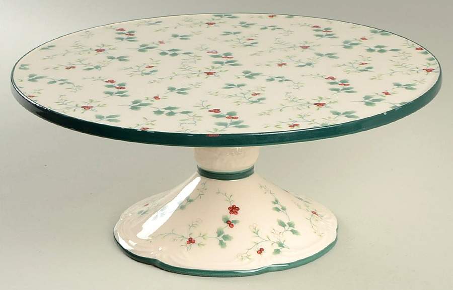 Winterberry 11" Diameter Pedestal Cake Stand by Pfaltzgraff-1
