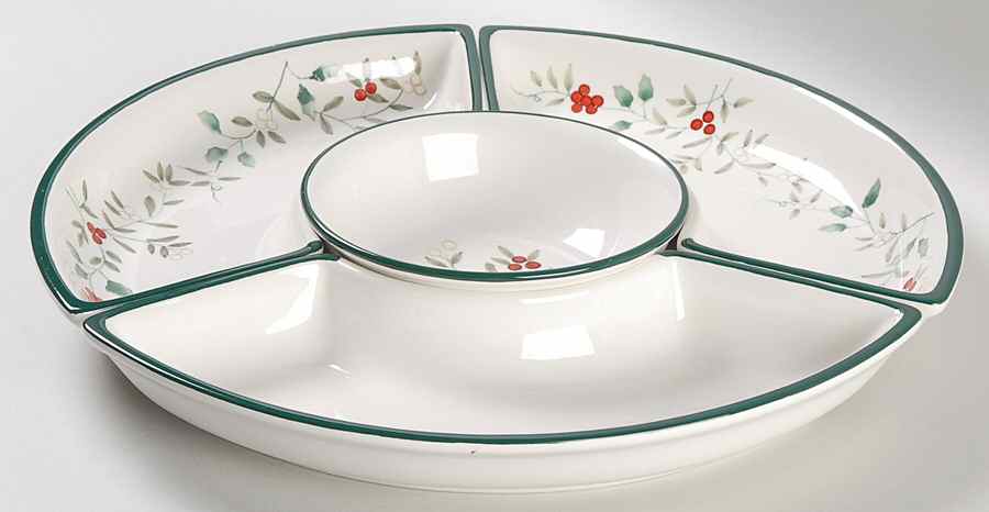 Winterberry 4 Section Round Server (3 Sides & 1 Center) by Pfaltzgraff-1