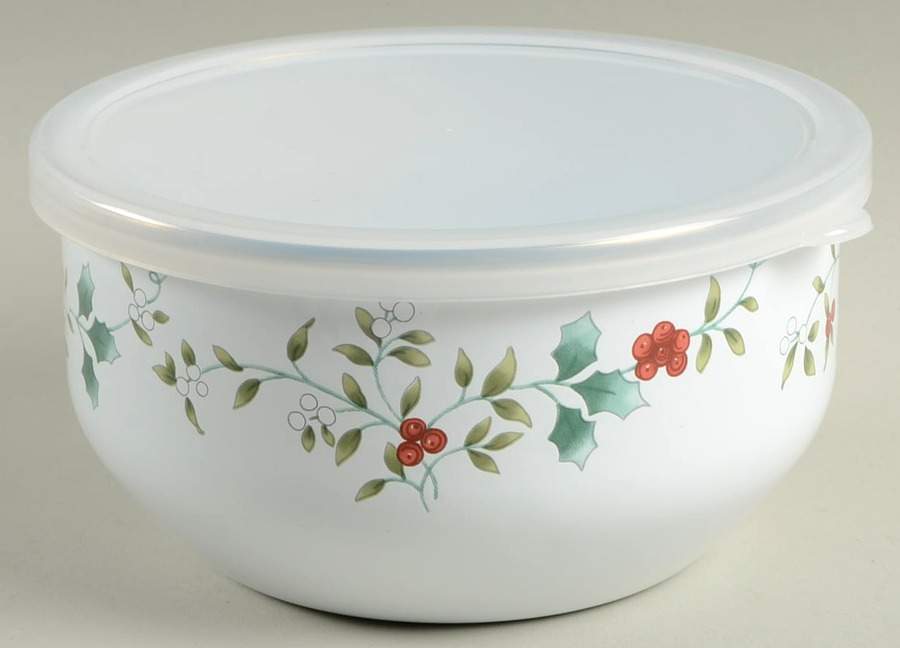 Winterberry 5 3/4" Metal Bowl & Plastic Lid by Pfaltzgraff-1