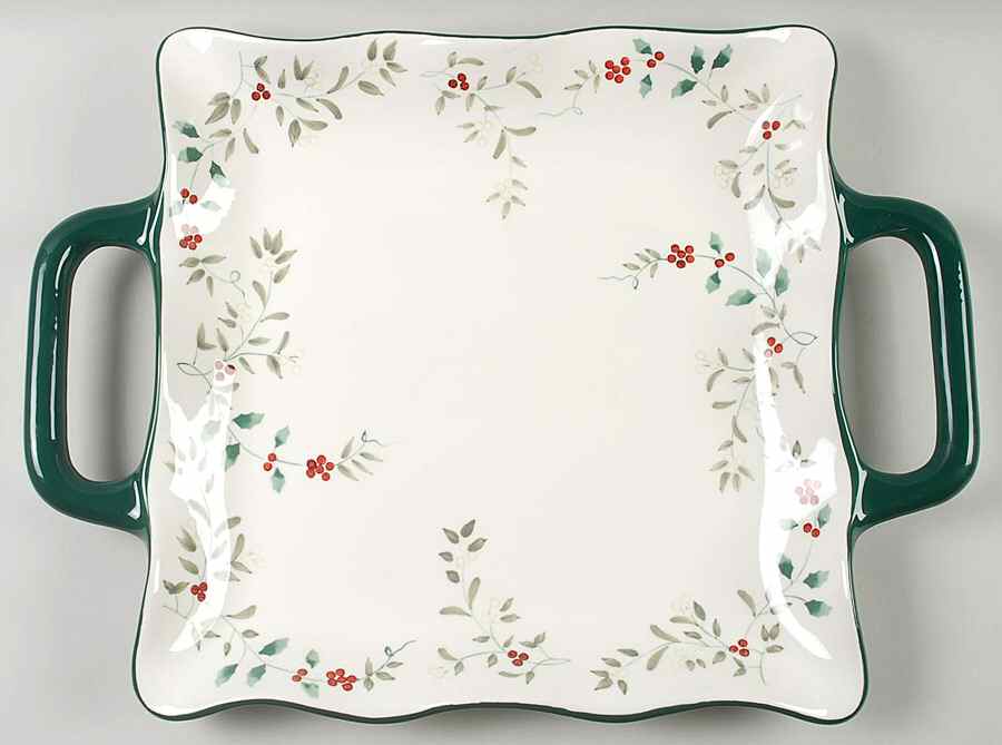 Winterberry Square Ruffled Handled Platter by Pfaltzgraff-1